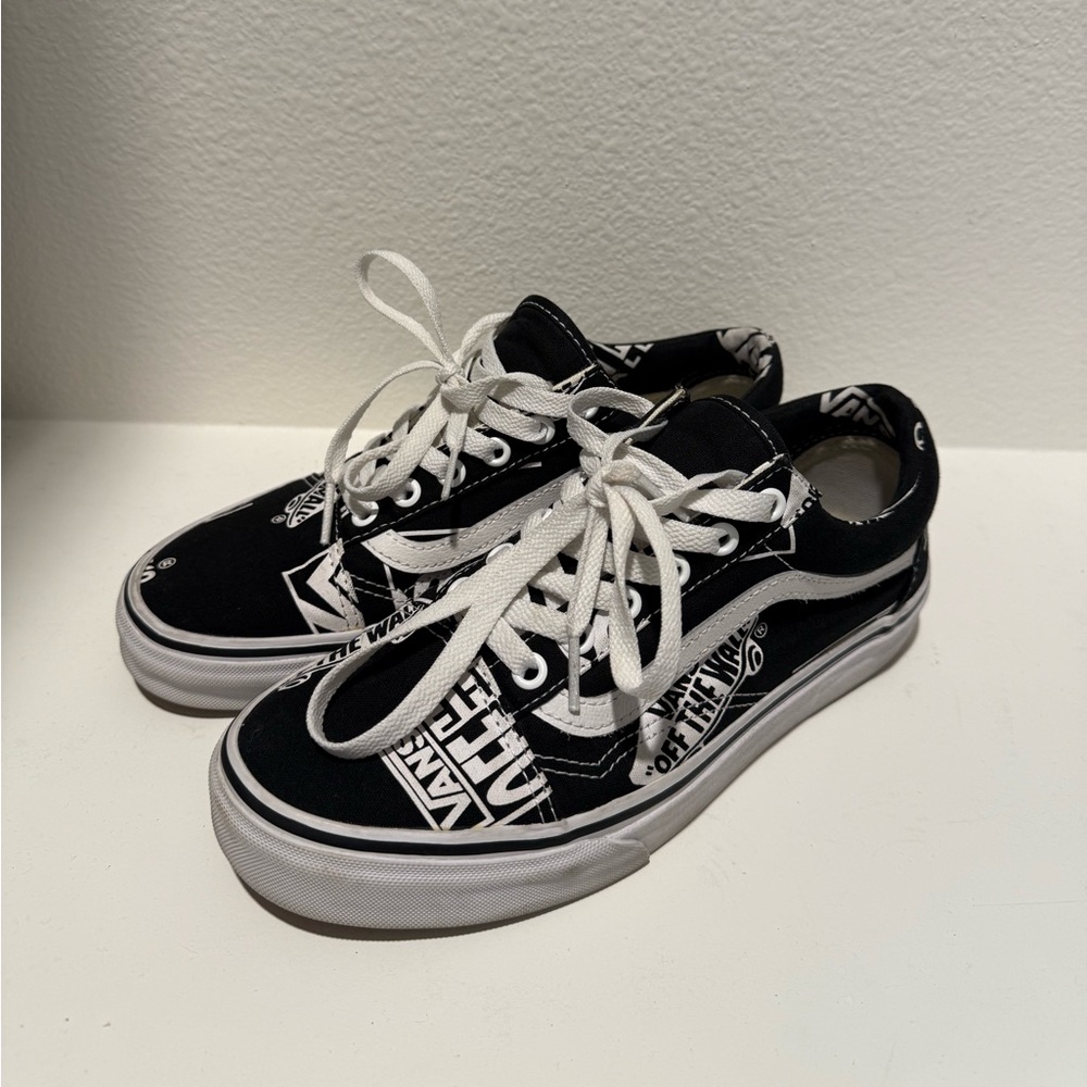 Vans Black and White Graphic Sneakers
